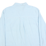 CHAPS Mens Blue & White Striped Shirt L Cotton Blend Classic