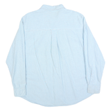 CHAPS Mens Blue & White Striped Shirt L Cotton Blend Classic
