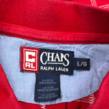 Chaps Ralph Lauren Checked Polo Shirt - Large Red Cotton