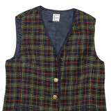 Womens Black Yellow & Red Plain Synthetic Button Jacket XL