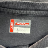 Dickies Collarless Shirt - Large Black Cotton