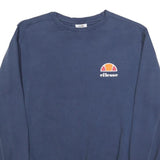 ELLESSE Mens Blue Crew Neck XS Logo Sleeve Sweatshirt Cotton Blend Pullover