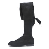 CHARLES & KEITH Womens Black Synthetic High Boots UK 2 Stylish Flat Heel Over