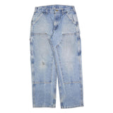 CARHARTT Mens Regular Fit Light Blue Denim Jeans W32 L30 Worker Style Zip