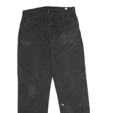 DICKIES Mens Black Regular Straight Denim Jeans W36 L35 Workwear Utility Zip