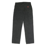DICKIES Mens Black Regular Straight Denim Jeans W36 L35 Workwear Utility Zip