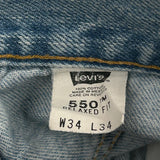 550 Levis Jeans - 34W 34L Light Wash Cotton