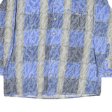 Mens Blue & Grey Check Pattern Cotton Blend Shirt XL Casual Smart Button Down