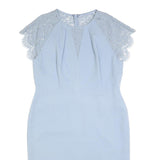 JENNY PACKHAM Womens Light Blue Lace Sleeveless Sheath Polyester Dress UK 16