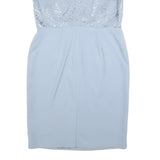 JENNY PACKHAM Womens Light Blue Lace Sleeveless Sheath Polyester Dress UK 16