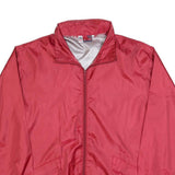 US BASIC Mens Red Nylon Jacket M Plain Zip Closure Casual Outerwear