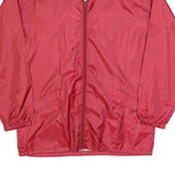 US BASIC Mens Red Nylon Jacket M Plain Zip Closure Casual Outerwear