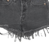 LEVI'S Womens Black Denim Cut-Off Raw Hem XXS W24 Distressed Shorts