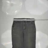 Carhartt Double Knee Carpenter Pants - 32W 31L Gray Cotton