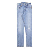 LEVI'S 501S Womens Jeans Blue Slim Skinny Denim Medium W25 L30 Distressed Zip