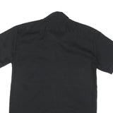 MAD T PARTY Mens Black Cotton Blend Shirt M Button-Up Short Sleeve Workwear