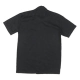 MAD T PARTY Mens Black Cotton Blend Shirt M Button-Up Short Sleeve Workwear
