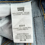 505 Levis Jeans - 34W 30L Blue Cotton