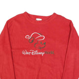 DISNEY Womens Red Patterned Crew Neck Basic Knit Jumper L Walt Disney World
