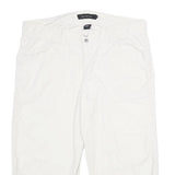 CALVIN KLEIN JEANS Womens Cotton White Regular Capri Trousers W36 L23 Casual