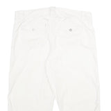 CALVIN KLEIN JEANS Womens Cotton White Regular Capri Trousers W36 L23 Casual