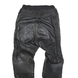 SANAMRU Mens Leather Black Slim Skinny Trousers W30 L30 Motorcycle Zip Detail
