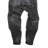 SANAMRU Mens Leather Black Slim Skinny Trousers W30 L30 Motorcycle Zip Detail