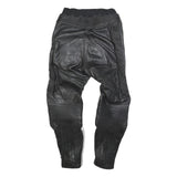 SANAMRU Mens Leather Black Slim Skinny Trousers W30 L30 Motorcycle Zip Detail