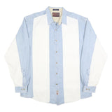 AUTHENTIC GFC Mens Blue & White Cotton Shirt XL Casual Button-Up Long Sleeve