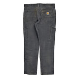 Carhartt Double Knee Carpenter Trousers - 35W 31L Grey Cotton Blend