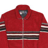 Free Country Mens Red & Black Striped Zip Jacket XL Polyester Casual Outdoor