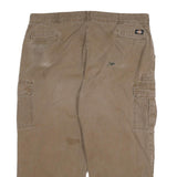 DICKIES Mens Relaxed Fit Cargo Cotton Blend Brown Trousers W44 L27 Workwear