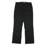 DICKIES Womens Cotton Blend Black Regular Fit Straight Trousers W29 L29