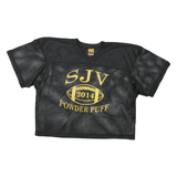 Mens Black SJV 2014 Powder Puff Graphic T-Shirt M Short Sleeve V-Neck Sports