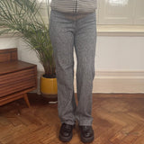 Brandy Melville Checked Trousers - 26W UK 6 Black Cotton Blend