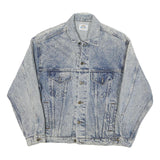 BLUE Womens Blue Denim Cotton Blend Jacket M Plain Button Closure Classic Fit