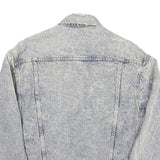 BLUE Womens Blue Denim Cotton Blend Jacket M Plain Button Closure Classic Fit