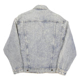 BLUE Womens Blue Denim Cotton Blend Jacket M Plain Button Closure Classic Fit