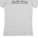 ADIDAS Mens Grey Cotton Logo Print T-Shirt M Short Sleeve Crew Neck Casual