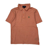Age 10-12 Polo By Ralph Lauren Striped Polo Shirt - Medium Orange Cotton