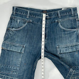 Denver Hayes Cargo Denim Shorts - 37W 10L Blue Cotton