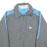 BRUGI Mens Grey & Blue Outdoor Jacket L Polyester Blend Zip Plain Casual