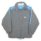 BRUGI Mens Grey & Blue Outdoor Jacket L Polyester Blend Zip Plain Casual