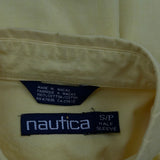 Nautica Short Sleeve Shirt - Small Yellow Cotton