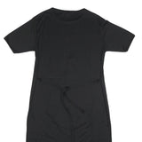 Womens Black Cotton Blend Day Jersey Peacocks Embroidered Short Sleeve M Dress