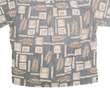 COOKE STREET Mens Grey & Cream Hawaiian Shirt 2XL Cotton Casual Short Sleeve