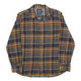 GRAYER Mens Grey & Orange Cotton Blend Flannel Shirt L Long Sleeve Casual