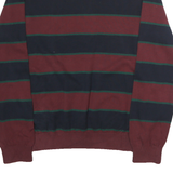 TOMMY HILFIGER Mens Maroon & Navy Patterned Cotton Jumper Crew Neck Regular L