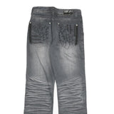 AIZHIZOU Womens Regular Grey Denim Jeans Cotton Blend W28 L32 Embroidered
