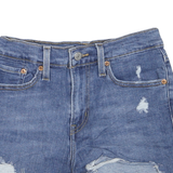 LEVI'S Womens Shorts Blue Denim Casual Cut-Off XS W25 Distressed